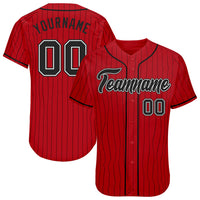 Custom Baseball Jersey, Red Black Sportswear Jersey Shirt, Athletic Button Down Moisture Wicking Jersey, Casual Gift for Men, Style Red0222