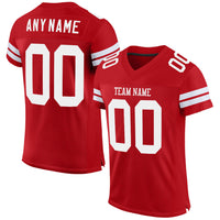 Custom Football Jersey, Red White Sportswear Jersey Shirt, Athletic Mesh Moisture Wicking Jersey, Casual Gift for Men