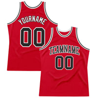 Custom Basketball Jersey, Red Black White Sportswear Jersey Shirt, Athletic Mesh Moisture Wicking Jersey, Casual Gift for Men, Style Red0442