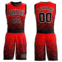 Custom Basketball Jersey, Red Black White Sportswear Jersey Shirt, Athletic Mesh Moisture Wicking Jersey, Casual Gift for Men, Style Red0459