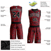 Custom Basketball Jersey, Red Black White Sportswear Jersey Shirt, Athletic Mesh Moisture Wicking Jersey, Casual Gift for Men, Style Red0460