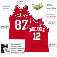 Custom Basketball Jersey, Red White Black Sportswear Jersey Shirt, Athletic Mesh Moisture Wicking Jersey, Casual Gift for Men, Style Red0506