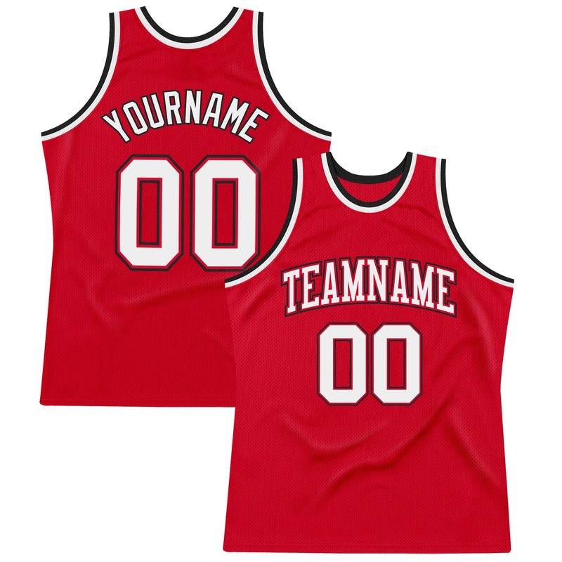 Custom Basketball Jersey, Red White Black Sportswear Jersey Shirt, Athletic Mesh Moisture Wicking Jersey, Casual Gift for Men, Style Red0506