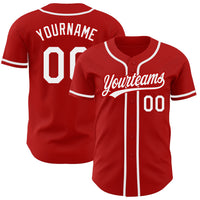 Custom Baseball Jersey, Red White Sportswear Jersey Shirt, Athletic Button Down Moisture Wicking Jersey, Casual Gift for Men, Style Red0512