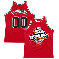 Custom Basketball Jersey, Red Black White Sportswear Jersey Shirt, Athletic Mesh Moisture Wicking Jersey, Casual Gift for Men, Style Red0623