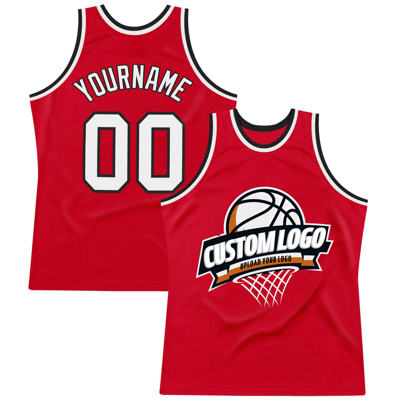 Custom Basketball Jersey, Red White Black Sportswear Jersey Shirt, Athletic Mesh Moisture Wicking Jersey, Casual Gift for Men, Style Red0624