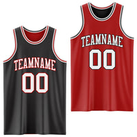 Custom Basketball Jersey, Black White Sportswear Jersey Shirt, Athletic Mesh Moisture Wicking Jersey, Casual Gift for Men, Style ReversibleD0004