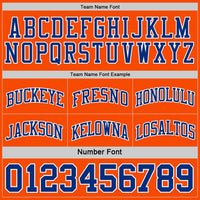 Custom Basketball Jersey, Royal Orange White Sportswear Jersey Shirt, Athletic Mesh Moisture Wicking Jersey, Casual Gift for Men