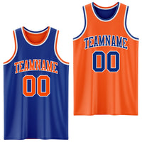 Custom Basketball Jersey, Royal Orange White Sportswear Jersey Shirt, Athletic Mesh Moisture Wicking Jersey, Casual Gift for Men