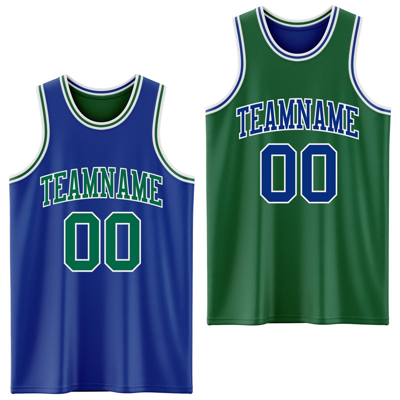 Custom Basketball Jersey, Royal Kelly Green Sportswear Jersey Shirt, Athletic Mesh Moisture Wicking Jersey, Casual Gift for Men