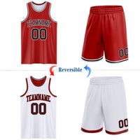 Custom Basketball Jersey, Red Black Sportswear Jersey Shirt, Athletic Mesh Moisture Wicking Jersey, Casual Gift for Men, Style ReversibleD0103