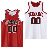 Custom Basketball Jersey, Red Black Sportswear Jersey Shirt, Athletic Mesh Moisture Wicking Jersey, Casual Gift for Men, Style ReversibleD0103
