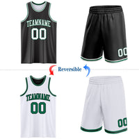Custom Basketball Jersey, Black White Kelly Sportswear Jersey Shirt, Athletic Mesh Moisture Wicking Jersey, Casual Gift for Men