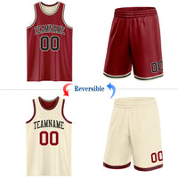 Custom Basketball Jersey, Maroon Black Cream Sportswear Jersey Shirt, Athletic Mesh Moisture Wicking Jersey, Casual Gift for Men