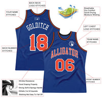 Custom Basketball Jersey, Royal Orange White Authentic Sportswear Jersey Shirt, Athletic Mesh Moisture Wicking Jersey, Casual Gift for Men