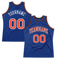 Custom Basketball Jersey, Royal Orange White Authentic Sportswear Jersey Shirt, Athletic Mesh Moisture Wicking Jersey, Casual Gift for Men