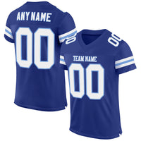 Custom Football Jersey, Royal White Light Blue Sportswear Jersey Shirt, Athletic Mesh Moisture Wicking Jersey, Casual Gift for Men