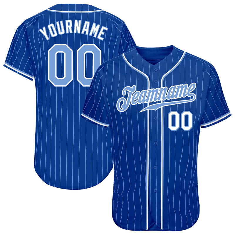Custom Baseball Jersey, Royal Light Blue White Sportswear Jersey Shirt, Athletic Button Down Moisture Wicking Jersey, Casual Gift for Men