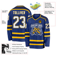 Custom Hockey Jersey, Royal White Navy Sportswear Jersey Shirt, Athletic Long Sleeve V Neck Jersey, Casual Gift for Men