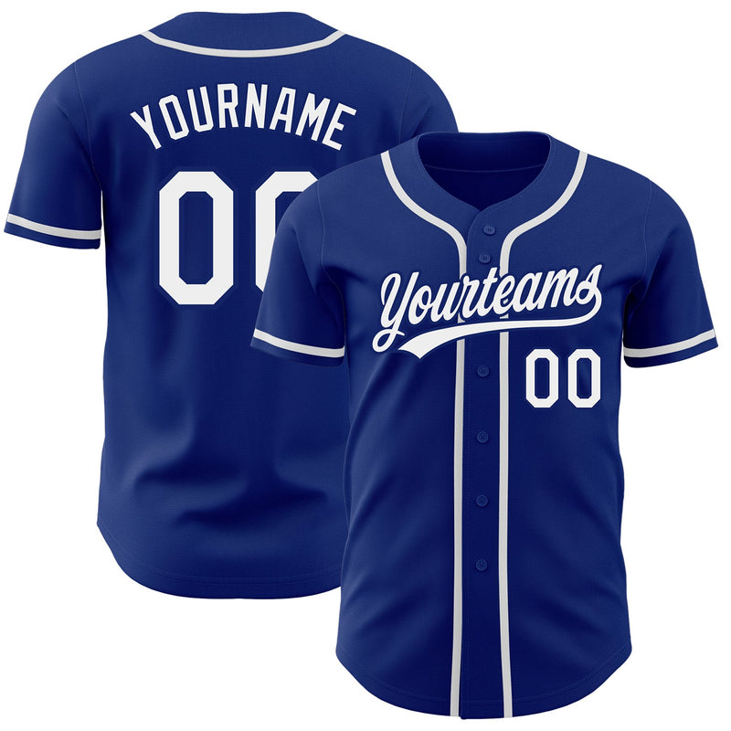 Custom Baseball Jersey, Royal White Sportswear Jersey Shirt, Athletic Button Down Moisture Wicking Jersey, Casual Gift for Men, Style Royal0441