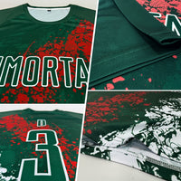 Custom Soccer Jersey, Green Red White Sportswear Jersey Shirt, Athletic Mesh Moisture Wicking Jersey, Casual Gift for Men