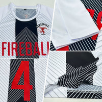 Custom Soccer Jersey, White Red Black Sportswear Jersey Shirt, Athletic Mesh Moisture Wicking Jersey, Casual Gift for Men, Style Soccer1855