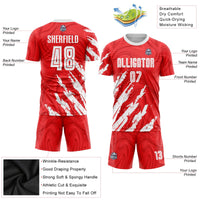 Custom Soccer Jersey, Red White Sportswear Jersey Shirt, Athletic Mesh Moisture Wicking Jersey, Casual Gift for Men, Style Soccer0009
