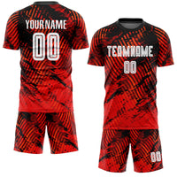 Custom Soccer Jersey, Red White Black Sportswear Jersey Shirt, Athletic Mesh Moisture Wicking Jersey, Casual Gift for Men, Style Soccer0011
