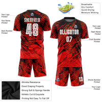 Custom Soccer Jersey, Red White Black Sportswear Jersey Shirt, Athletic Mesh Moisture Wicking Jersey, Casual Gift for Men, Style Soccer0011
