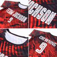 Custom Soccer Jersey, Red White Black Sportswear Jersey Shirt, Athletic Mesh Moisture Wicking Jersey, Casual Gift for Men, Style Soccer0011