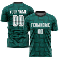 Custom Soccer Jersey, Green White Black Sportswear Jersey Shirt, Athletic Mesh Moisture Wicking Jersey, Casual Gift for Men