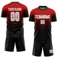 Custom Soccer Jersey, Red White Black Fashion Sportswear Jersey Shirt, Athletic Mesh Moisture Wicking Jersey, Casual Gift for Men