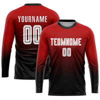 Custom Soccer Jersey, Red White Black Fashion Sportswear Jersey Shirt, Athletic Mesh Moisture Wicking Jersey, Casual Gift for Men