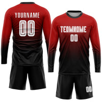 Custom Soccer Jersey, Red White Black Fashion Sportswear Jersey Shirt, Athletic Mesh Moisture Wicking Jersey, Casual Gift for Men