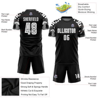 Custom Soccer Jersey, Black White Sportswear Jersey Shirt, Athletic Mesh Moisture Wicking Jersey, Casual Gift for Men, Style Soccer0037