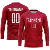 Custom Soccer Jersey, Red White Sportswear Jersey Shirt, Athletic Mesh Moisture Wicking Jersey, Casual Gift for Men, Style Soccer0057