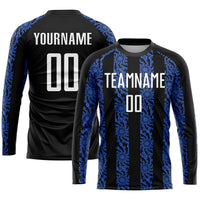 Custom Soccer Jersey, Black White Royal Sportswear Jersey Shirt, Athletic Mesh Moisture Wicking Jersey, Casual Gift for Men, Style Soccer0064