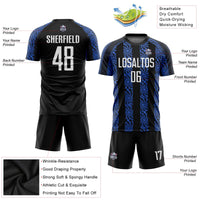 Custom Soccer Jersey, Black White Royal Sportswear Jersey Shirt, Athletic Mesh Moisture Wicking Jersey, Casual Gift for Men, Style Soccer0064
