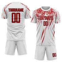 Custom Soccer Jersey, White Red Black Sportswear Jersey Shirt, Athletic Mesh Moisture Wicking Jersey, Casual Gift for Men, Style Soccer0070