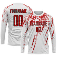Custom Soccer Jersey, White Red Black Sportswear Jersey Shirt, Athletic Mesh Moisture Wicking Jersey, Casual Gift for Men, Style Soccer0070