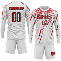 Custom Soccer Jersey, White Red Black Sportswear Jersey Shirt, Athletic Mesh Moisture Wicking Jersey, Casual Gift for Men, Style Soccer0070
