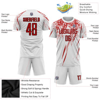 Custom Soccer Jersey, White Red Black Sportswear Jersey Shirt, Athletic Mesh Moisture Wicking Jersey, Casual Gift for Men, Style Soccer0070