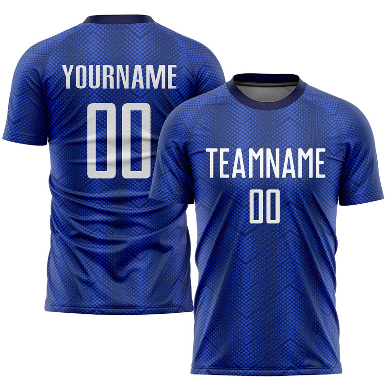 Custom Soccer Jersey, Royal White Navy Sportswear Jersey Shirt, Athletic Mesh Moisture Wicking Jersey, Casual Gift for Men, Style Soccer0084