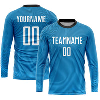 Custom Soccer Jersey, Light Blue White Sportswear Jersey Shirt, Athletic Mesh Moisture Wicking Jersey, Casual Gift for Men, Style Soccer0085