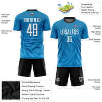 Custom Soccer Jersey, Light Blue White Sportswear Jersey Shirt, Athletic Mesh Moisture Wicking Jersey, Casual Gift for Men, Style Soccer0085