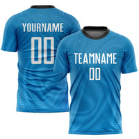 Custom Soccer Jersey, Light Blue White Sportswear Jersey Shirt, Athletic Mesh Moisture Wicking Jersey, Casual Gift for Men, Style Soccer0085