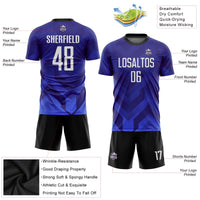Custom Soccer Jersey, Purple White Royal Sportswear Jersey Shirt, Athletic Mesh Moisture Wicking Jersey, Casual Gift for Men