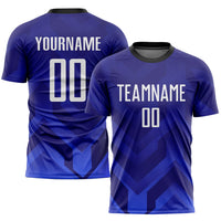Custom Soccer Jersey, Purple White Royal Sportswear Jersey Shirt, Athletic Mesh Moisture Wicking Jersey, Casual Gift for Men