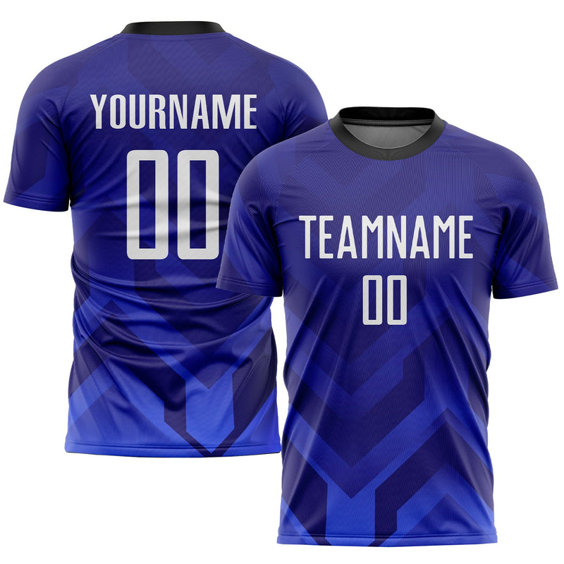 Custom Soccer Jersey, Purple White Royal Sportswear Jersey Shirt, Athletic Mesh Moisture Wicking Jersey, Casual Gift for Men