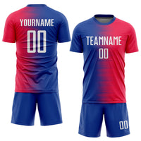 Custom Soccer Jersey, Red White Royal Sportswear Jersey Shirt, Athletic Mesh Moisture Wicking Jersey, Casual Gift for Men